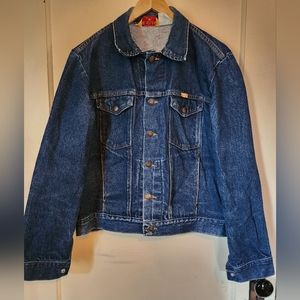 Vintage Rustler Western Trucker Rancher Blue Denim Jean Jacket Men's Medium